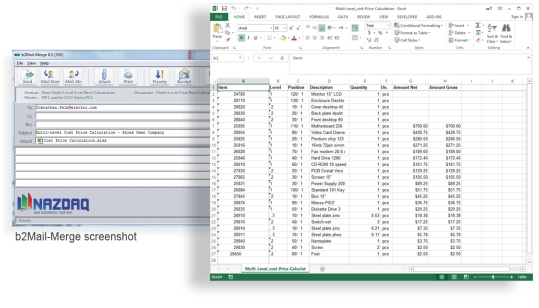 b2Mail-Merge Excel Addon