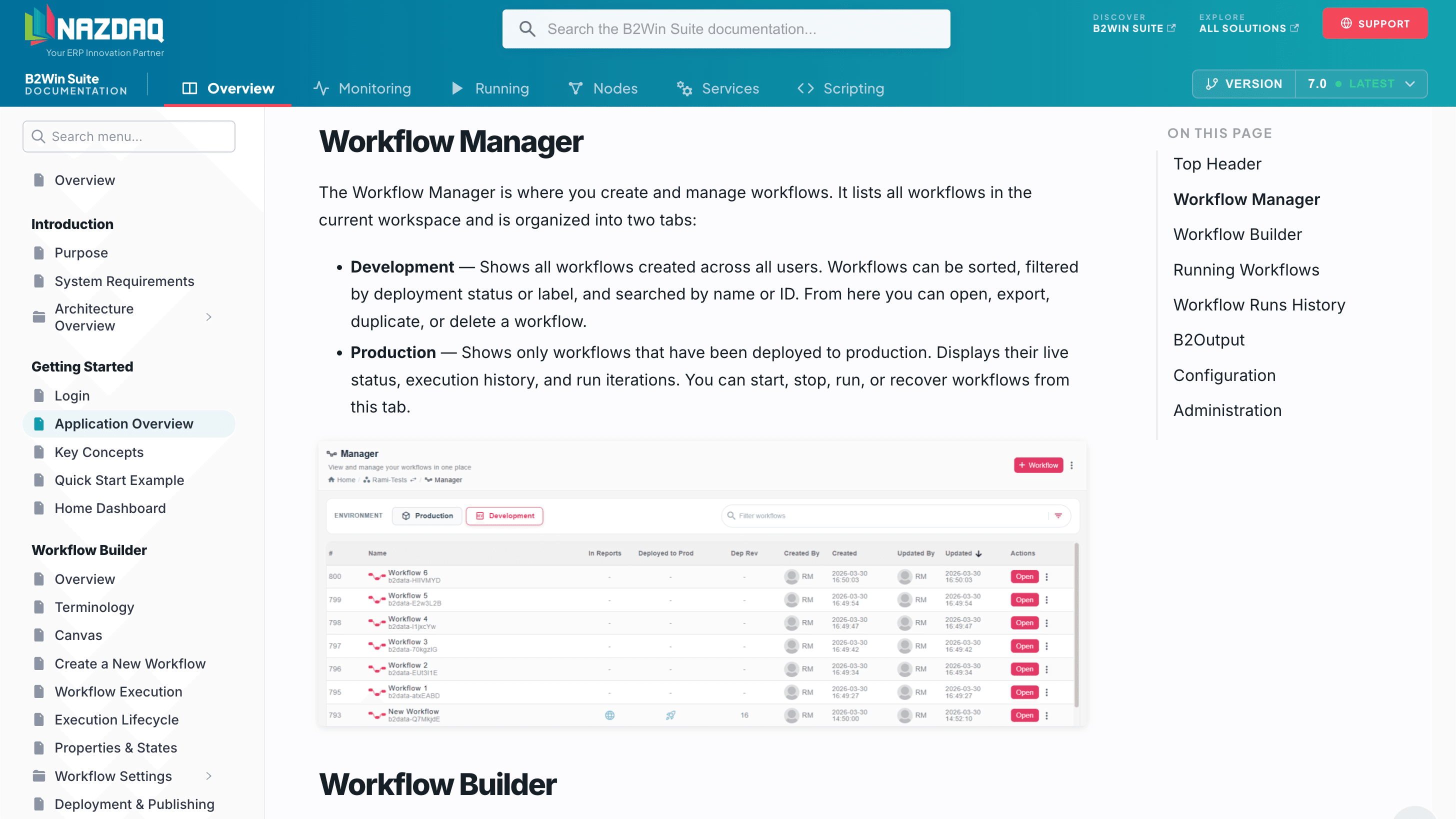B2Win Suite 7.0 online documentation and in-product guidance