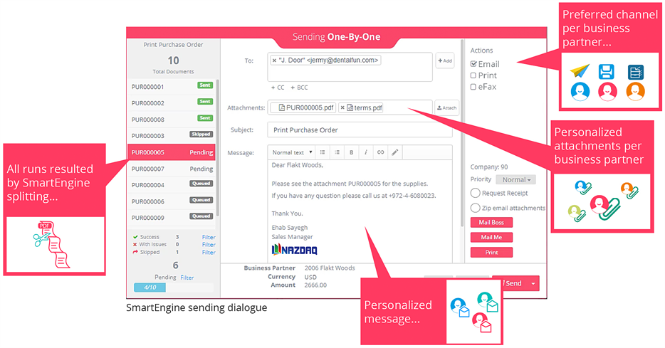 SmartEngine sending dialogue