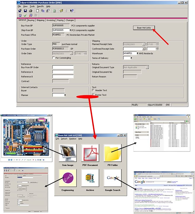 bHot-Link file linking in Infor LN