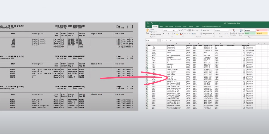 ERP LN Reports that Convert Automatically to Excel