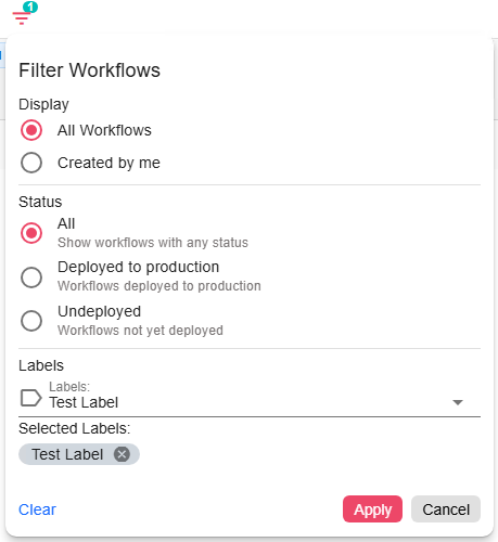 Filtering by label