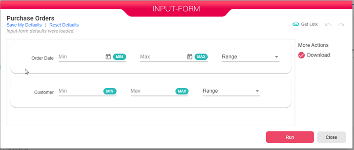 Input form