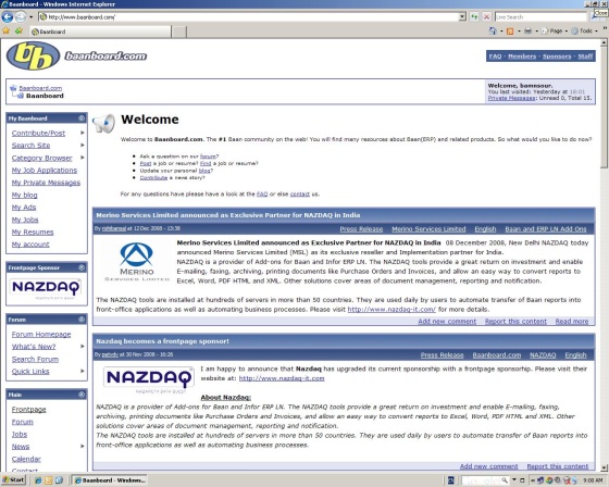 Baanboard at 2007 screenshot
