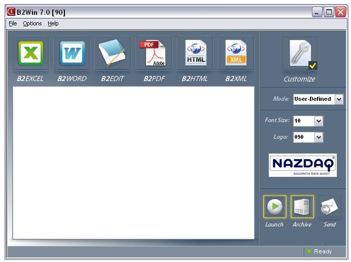 b2Win 7.0 Interface