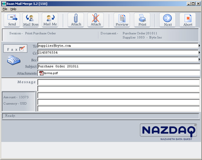 b2Mail-Merge 5.2 Interface