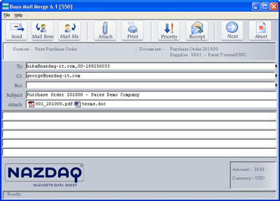 b2Mail-Merge 6.1 Interface